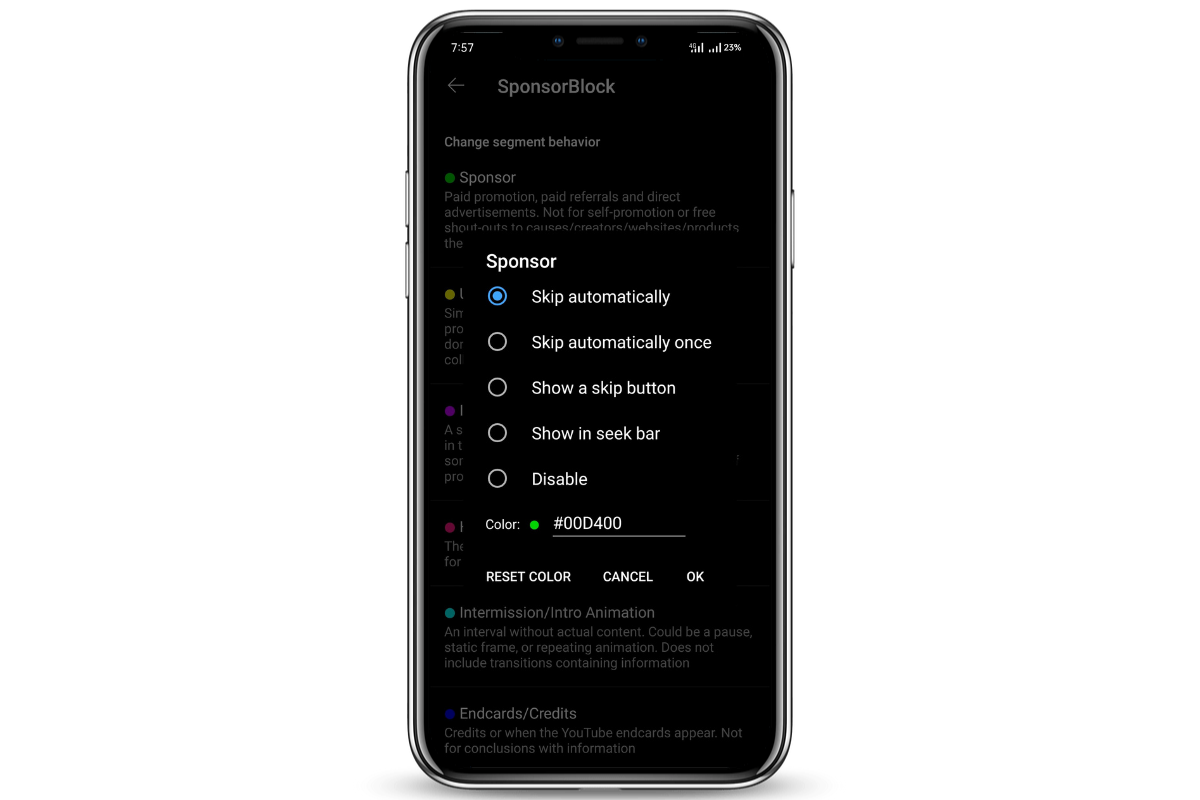Choose Action for Each Segment