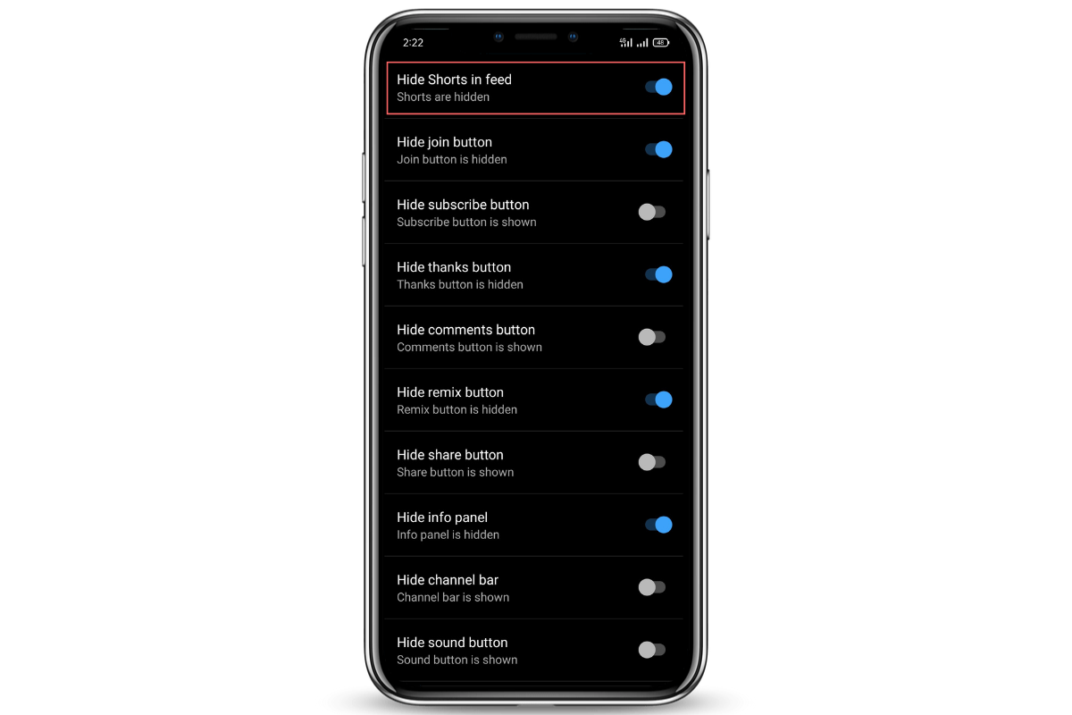 Hide Shorts on Feed or Homepage