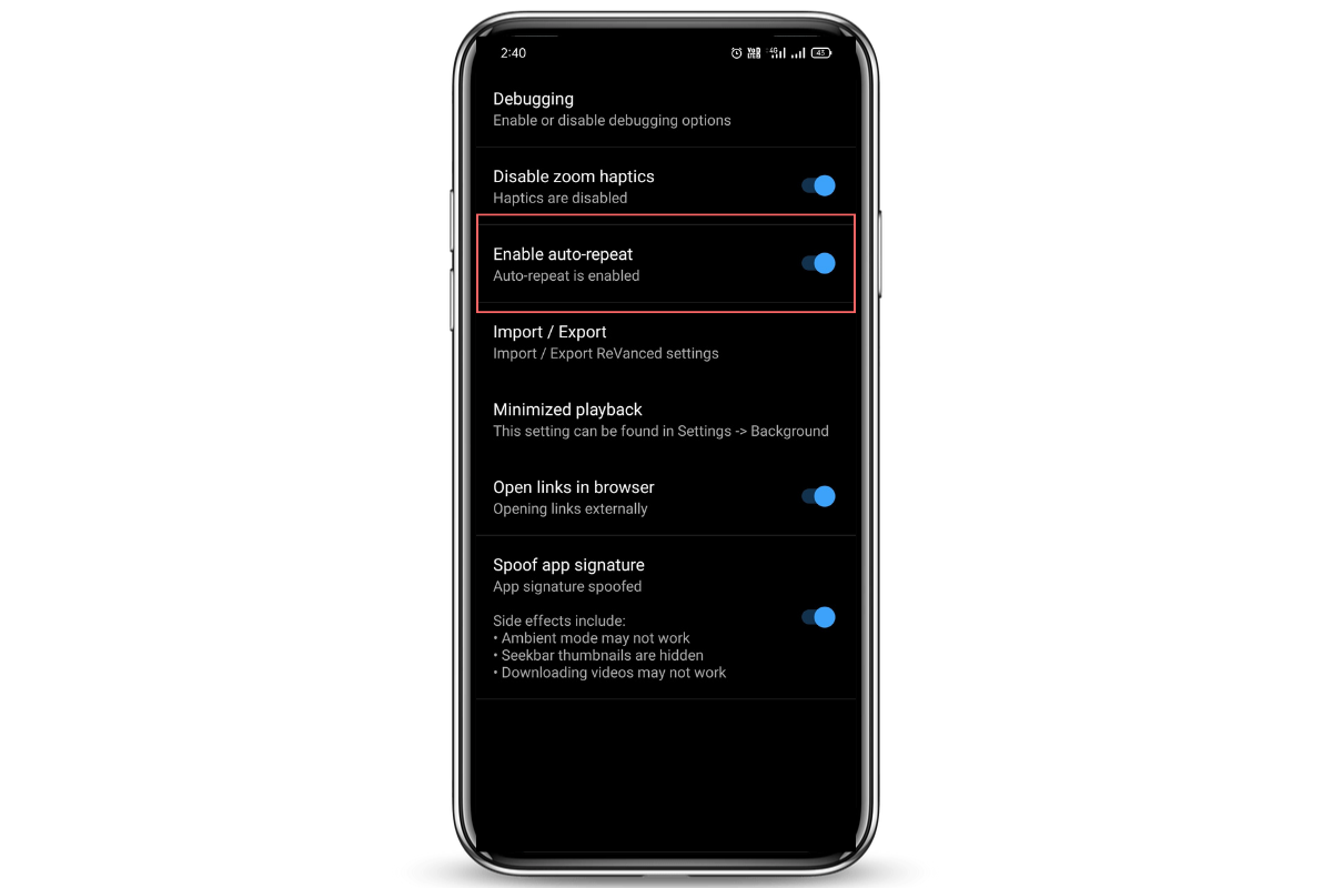 How to Enable Auto Repeat on All Videos