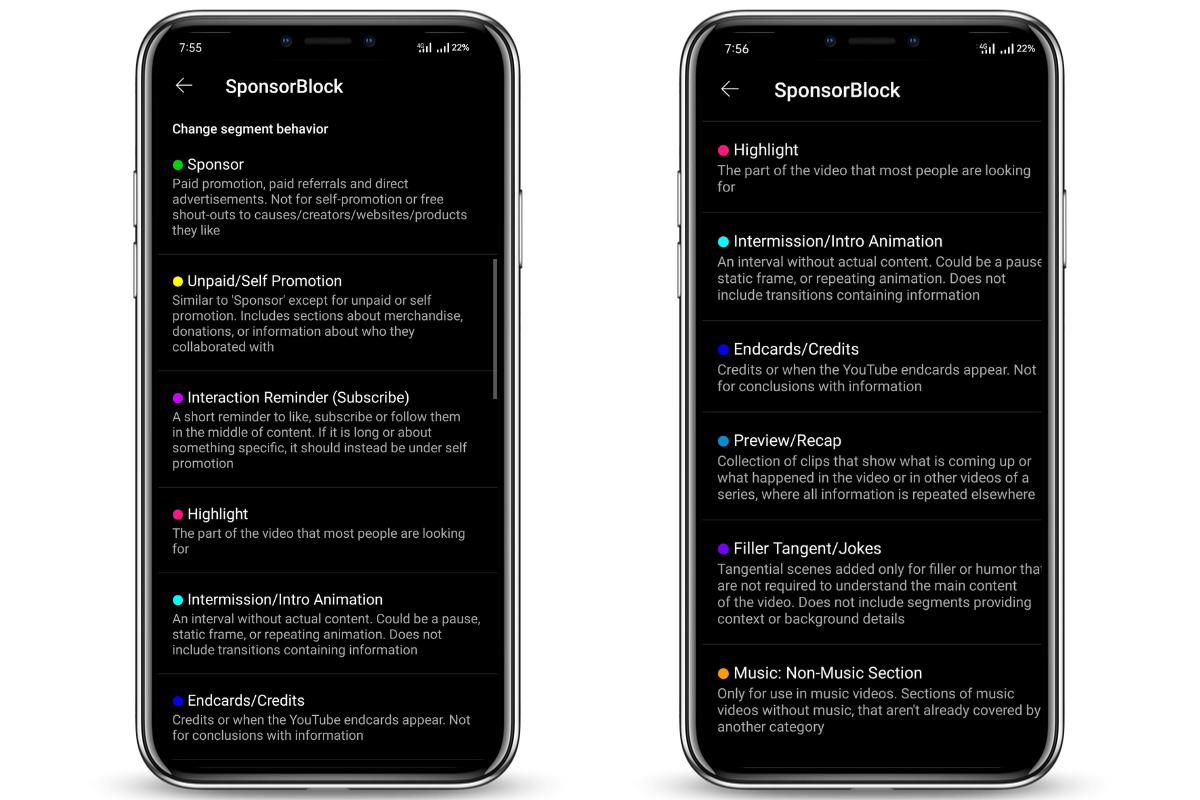 Skip Different Parts of Videos Using Sponsorblock
