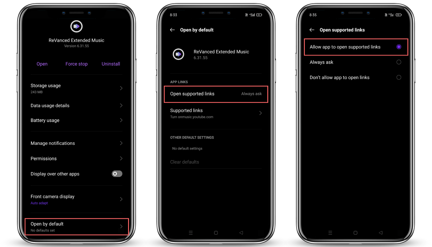 Allow ReVanced Music to Open Links