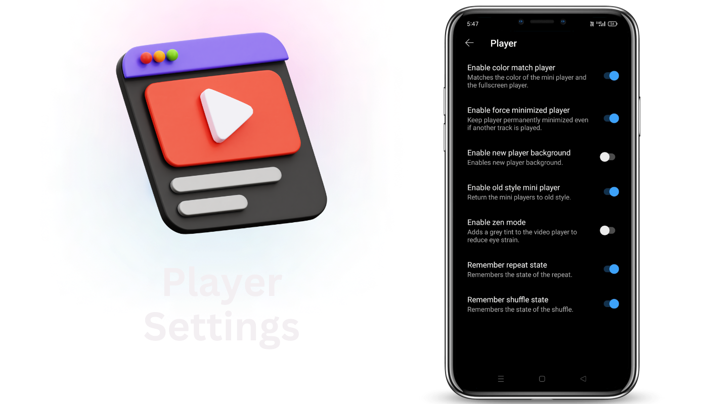 ReVanced Music Player Settings